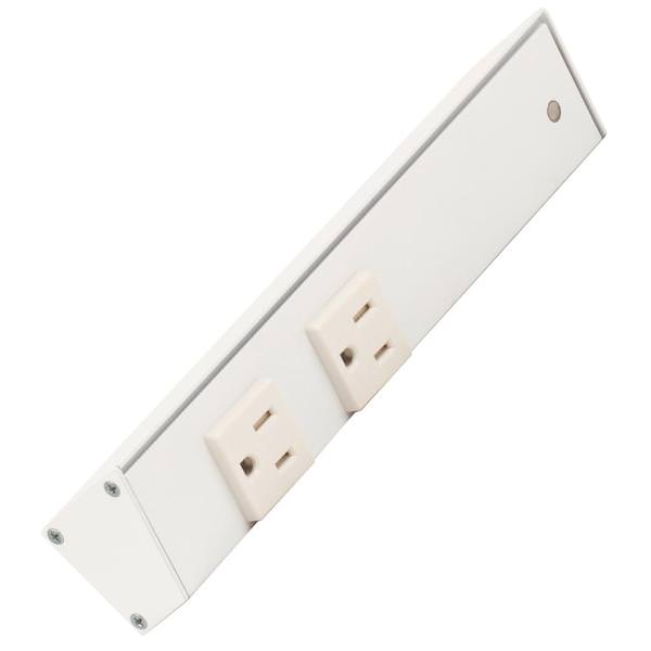 9" 15 amp 120 volt White Under Cabinet Power Strip